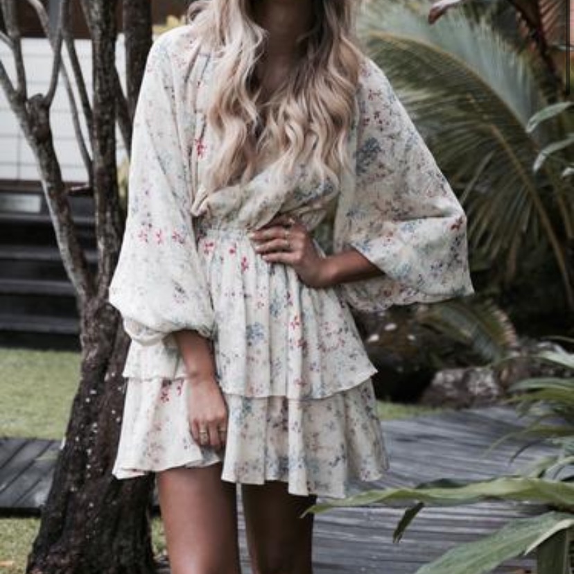 Nwot Steele Le Bloom Yellow Longsleeve Dress